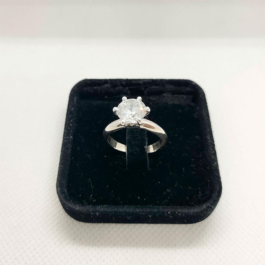 Anel de noivado em prata 950